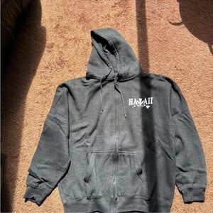 Gray Hawaii Hoodie Zip Up comfy everyday essential cozy clean gray hoodie